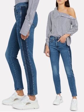 VERONICA BEARD Kate High-Rise Skinny Jeans Two Tone Size 27